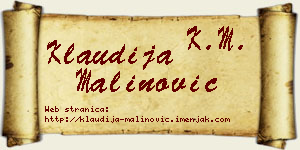 Klaudija Malinović vizit kartica